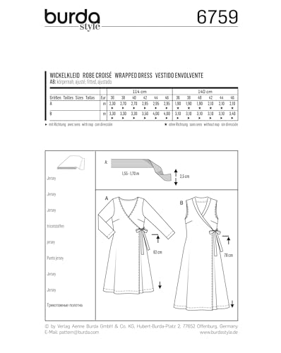 burda-style-6759-schnittmuster-damen-wickelkleid-gr-36-46-papierschnitt image 4