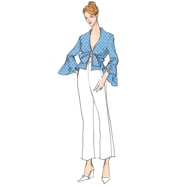 schnittmuster-berlin-knotbluse-oumou-damenbluse-mit-knoten-und-volant-rmel image 1
