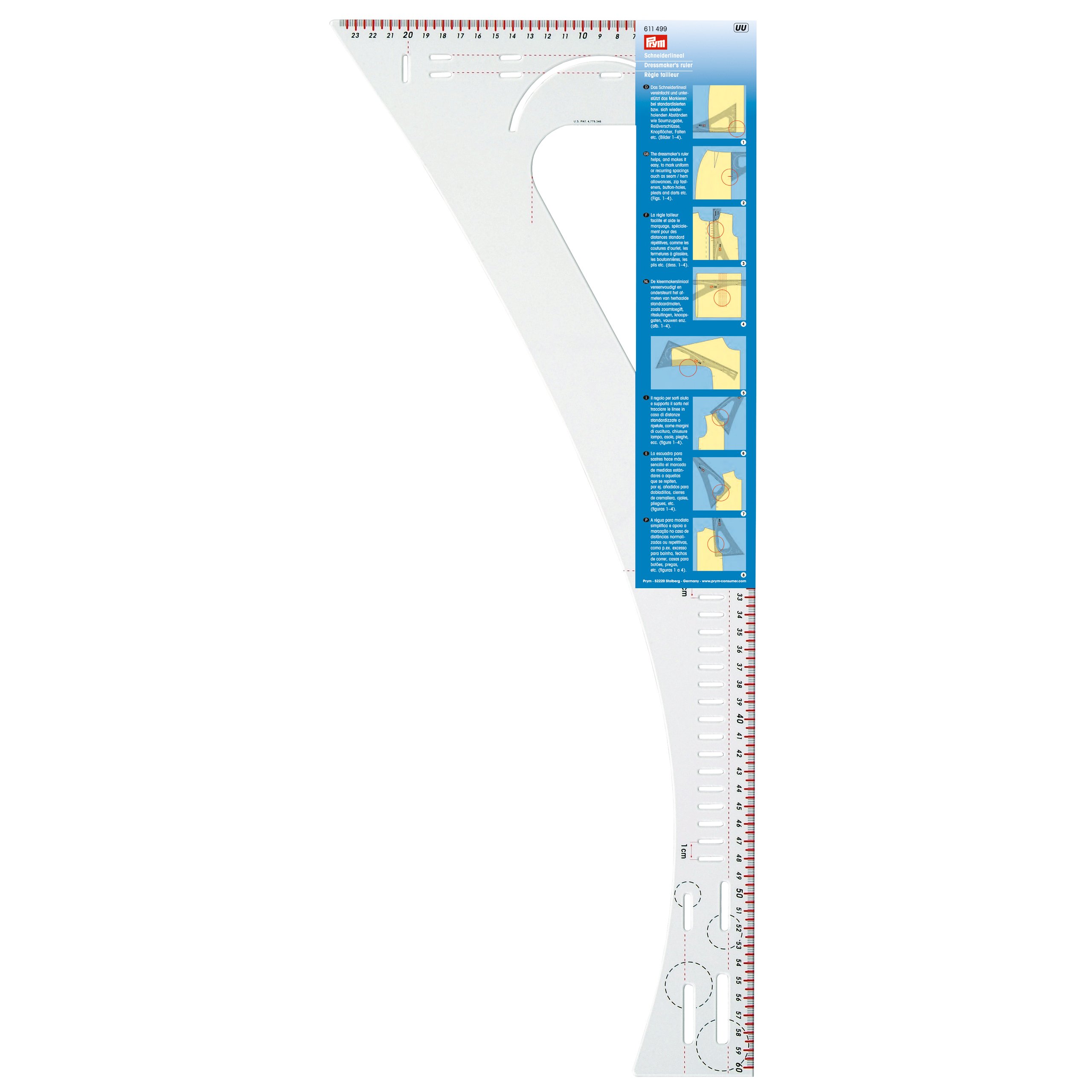 prym-611499-schneiderlineal-60-cm-transparent-24-x-60-cm-kunststoff-mit-90-grad- image 3