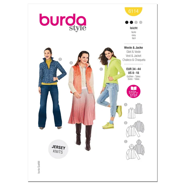 burda-style-6114-schnittmuster-damen-weste-jacke-gr-36-46 image 1