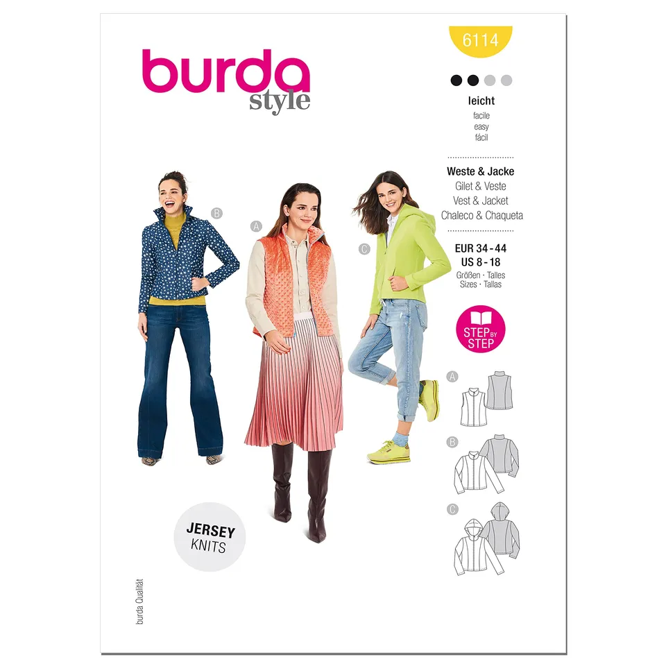burda-style-6114-schnittmuster-damen-weste-jacke-gr-36-46 image 1