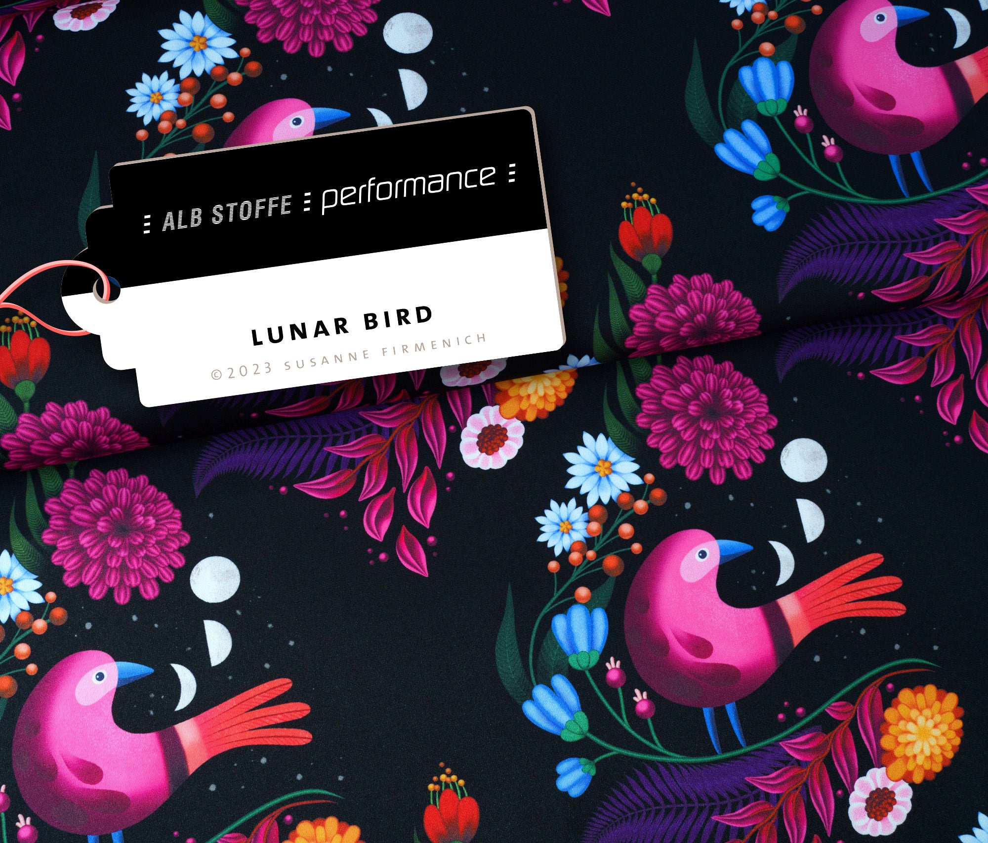 albstoffe-performance-lunar-bird-schwarz-activewear-jersey-meterware image 1