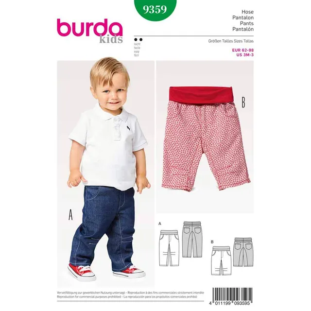 burda-style-9359-schnittmuster-baby-hose-mit-h-ftpassentaschen-gr-62-98 image 1