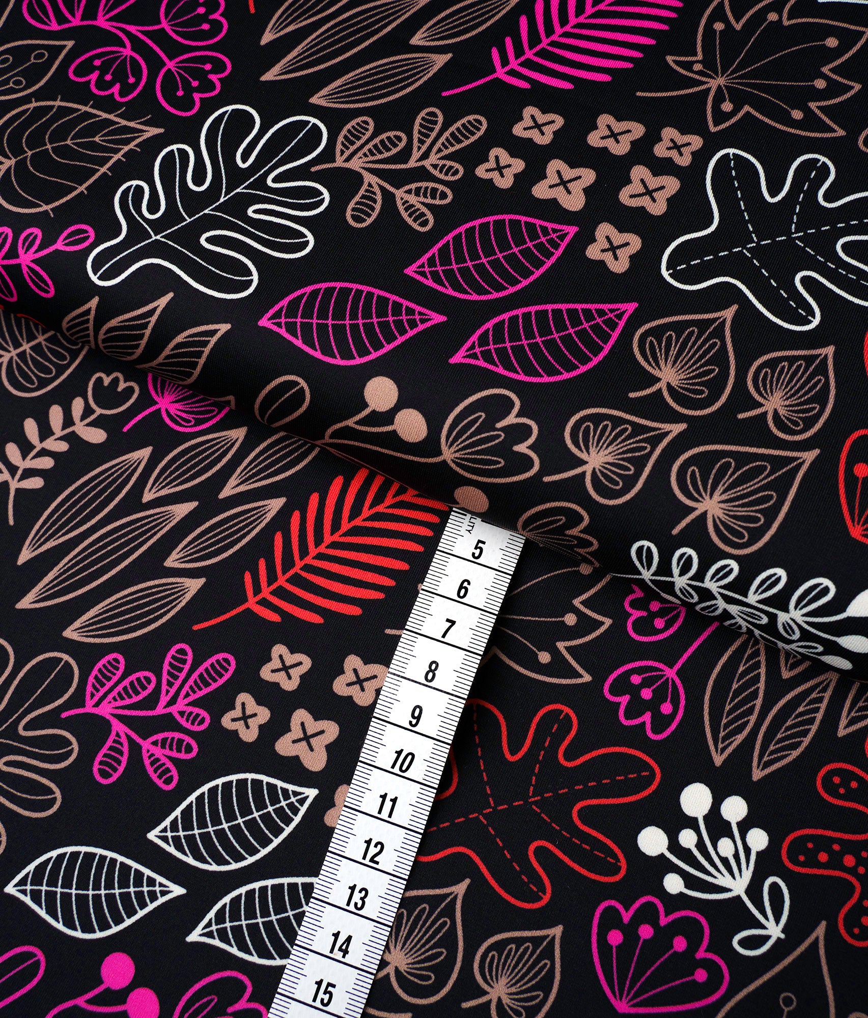 albstoffe-performance-leaves-pink-activewear-stoff-meterware image 2