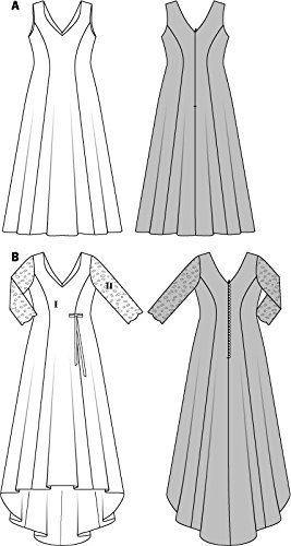 burda-style-6711-schnittmuster-abendkleid-brautkleid-mit-spitzen-rmeln-gr-44-58- image 8