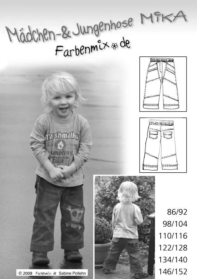 farbenmix-mika-papierschnittmuster-kinderhose-gr-86-92-146-152 image 1