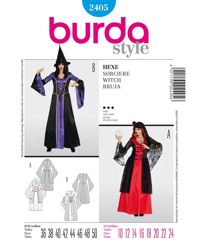 burda-style-schnittmuster-2405-hexe-gr-36-50-damenkleid image 1