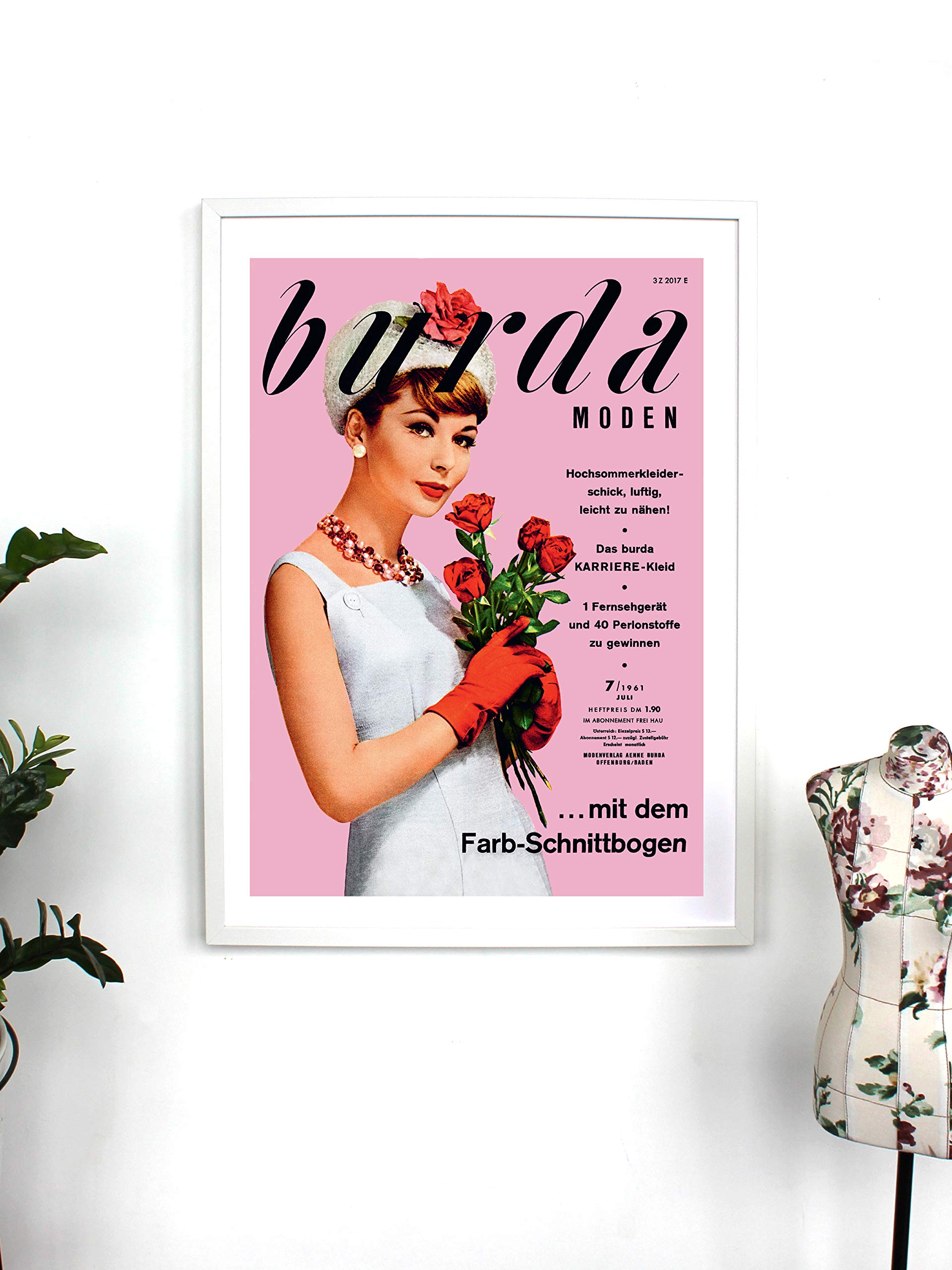 burda-style-retro-poster-pink-din-a2-karriere-kleid-1961 image 2