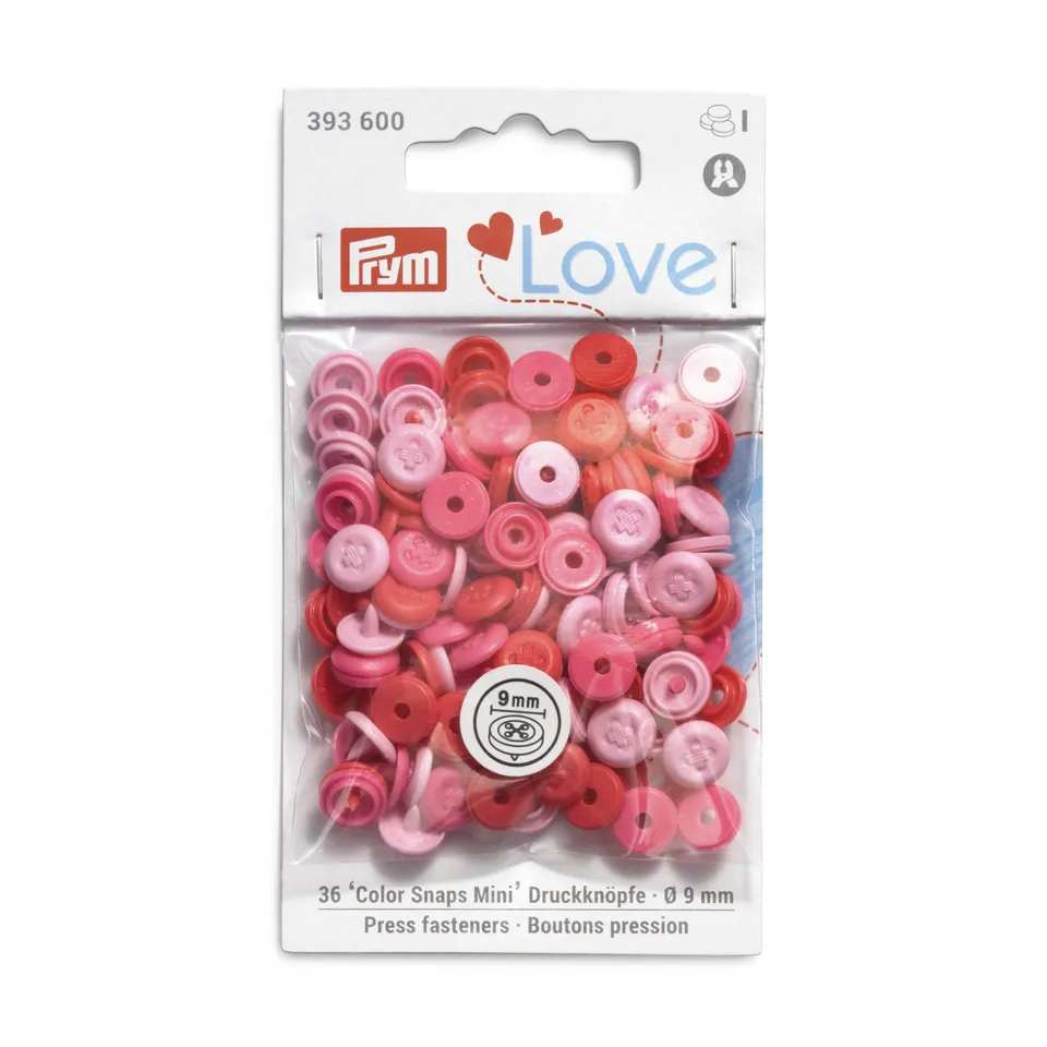 prym-393600-prym-love-color-snaps-mini-9-mm-rosa image 1