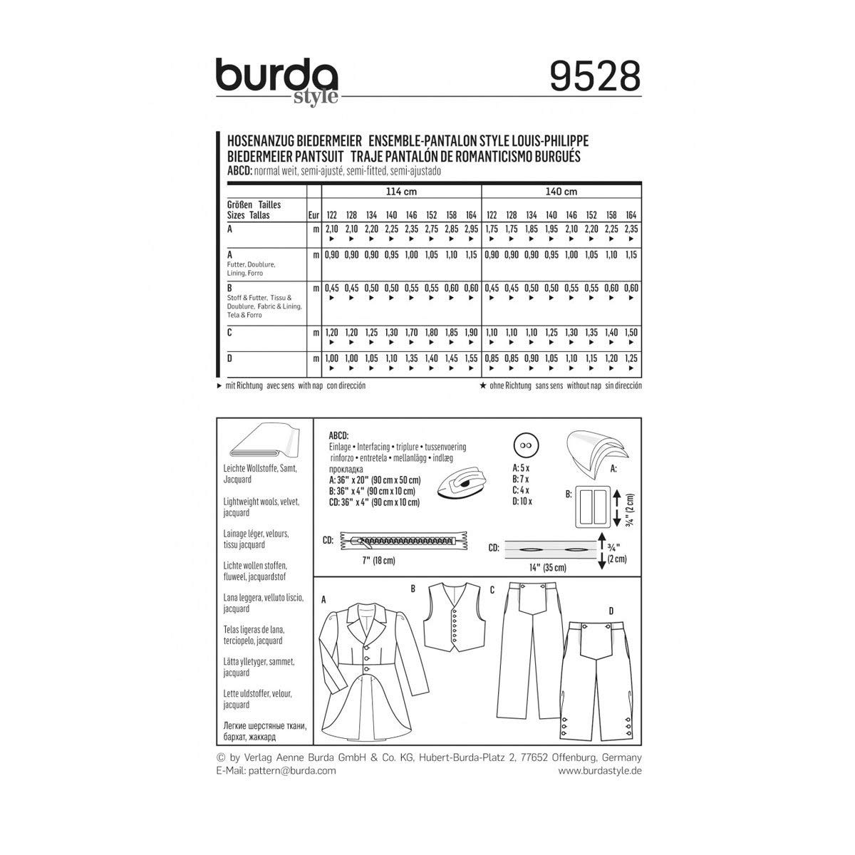 burda-style-schnittmuster-9528-biedermeier-hosenanzug-kinder-gr-122-164 image 3
