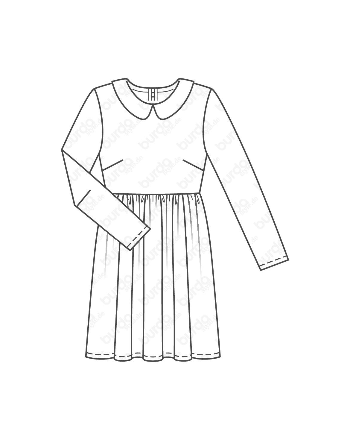 burda-style-6265-damen-kleider-bubikragen-midi-stufenrock-gr-34-44 image 8