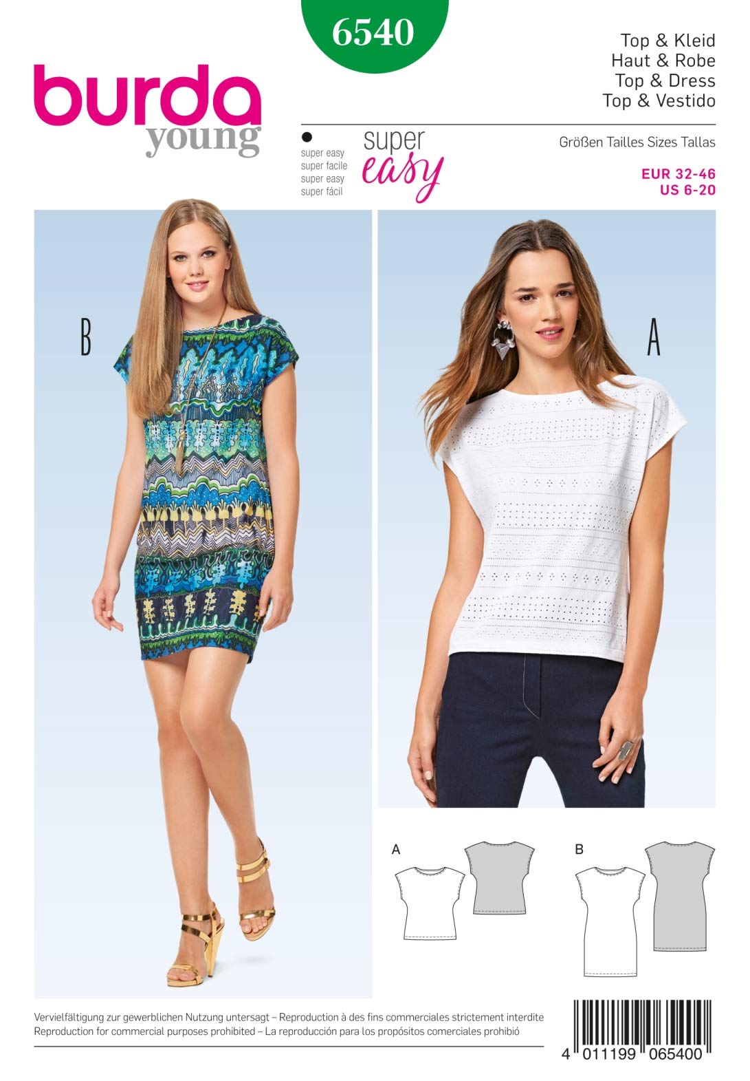 burda-style-top-und-kleid-schnittmuster-damen-gr-34-46-level-1 image 3
