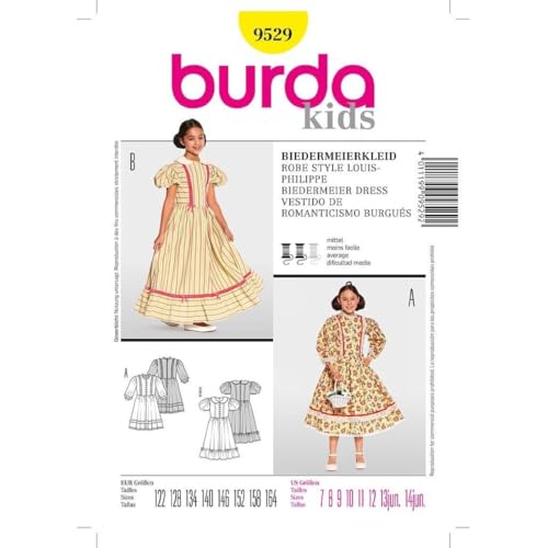 burda-9529-schnittmuster-biedermeierkleid-kinder-gr-122-164 image 6