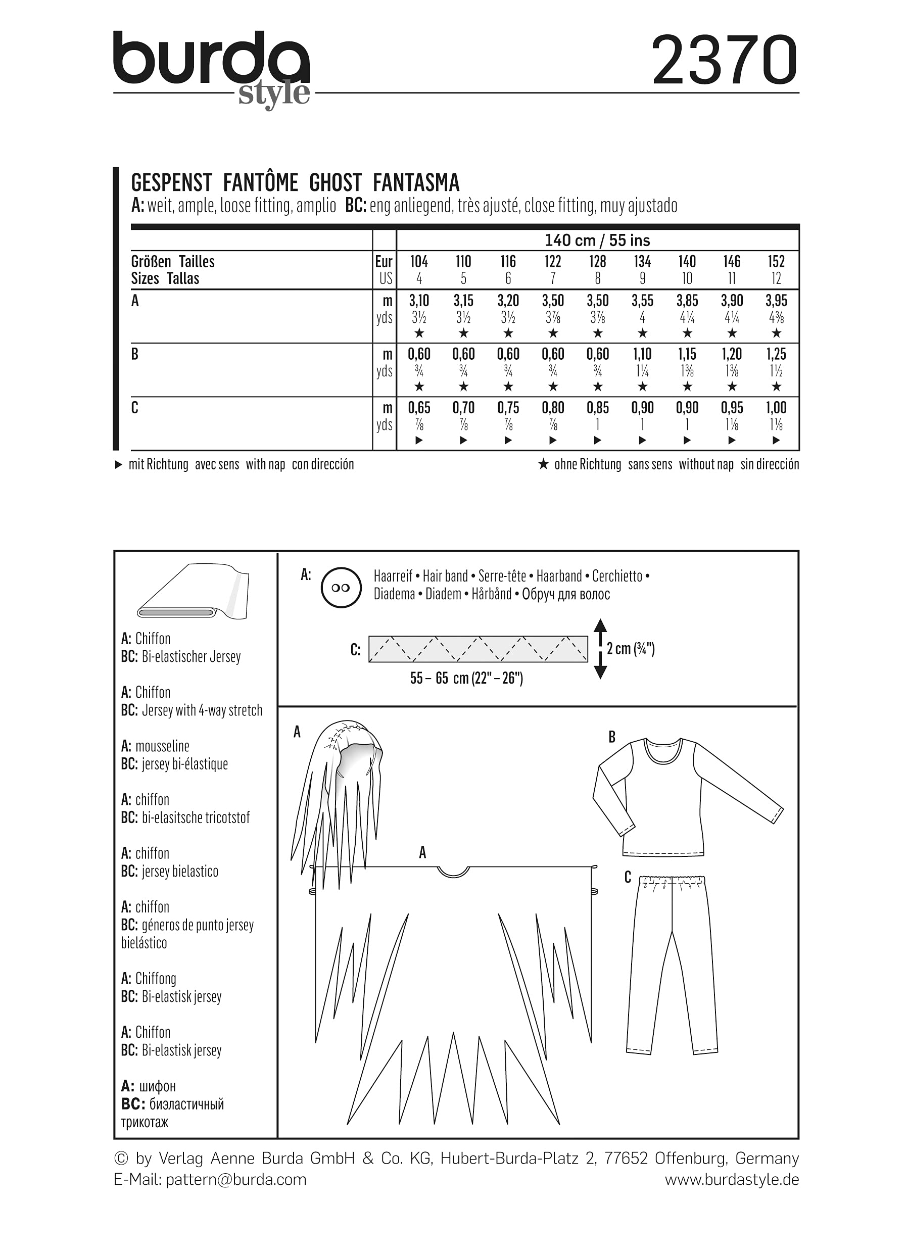 burda-style-2370-schnittmuster-gespenst-kost-m-kinder-gr-104-152 image 3