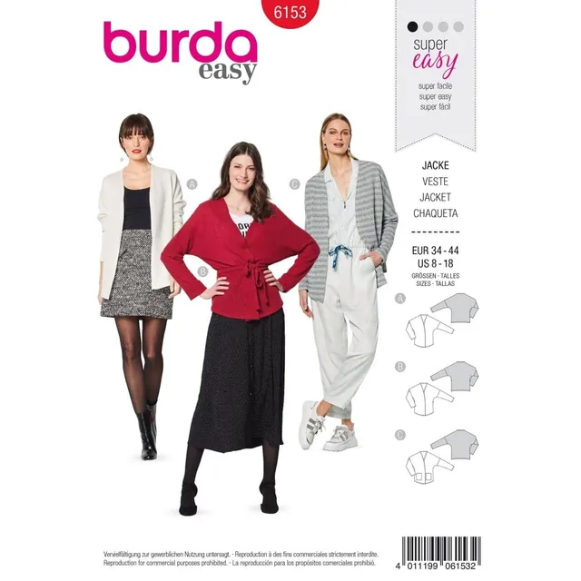 burda-style-schnittmuster-6153-damen-jacke-gr-34-44-level-1-super-easy image 1