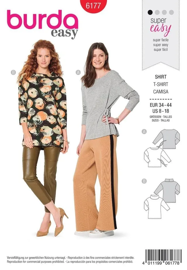 burda-easy-6177-schnittmuster-damen-shirt-gr-34-44 image 1