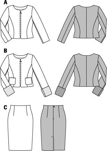 burda-style-6705-schnittmuster-jacke-mit-rei-verschluss-rock-damen-gr-34-46 image 8