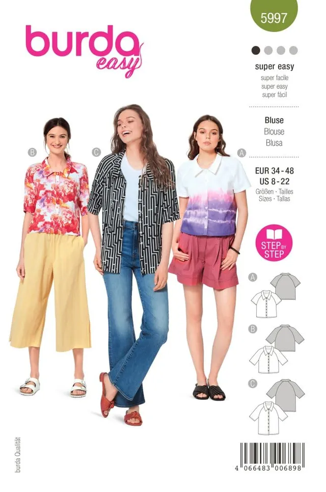 burda-style-schnittmuster-5997-hemdblusen-damen-gr-34-48-n-hlevel-sehr-leicht image 1