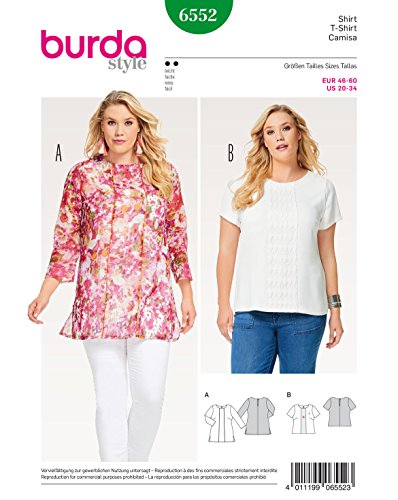 burda-style-6552-schnittmuster-shirt-und-bluse-damen-gr-46-60 image 7