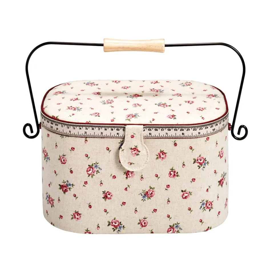 prym-612141-n-hkorb-country-rose-gr-l-elfenbeinfarben-leinen-metall-holz-mit-gri image 1