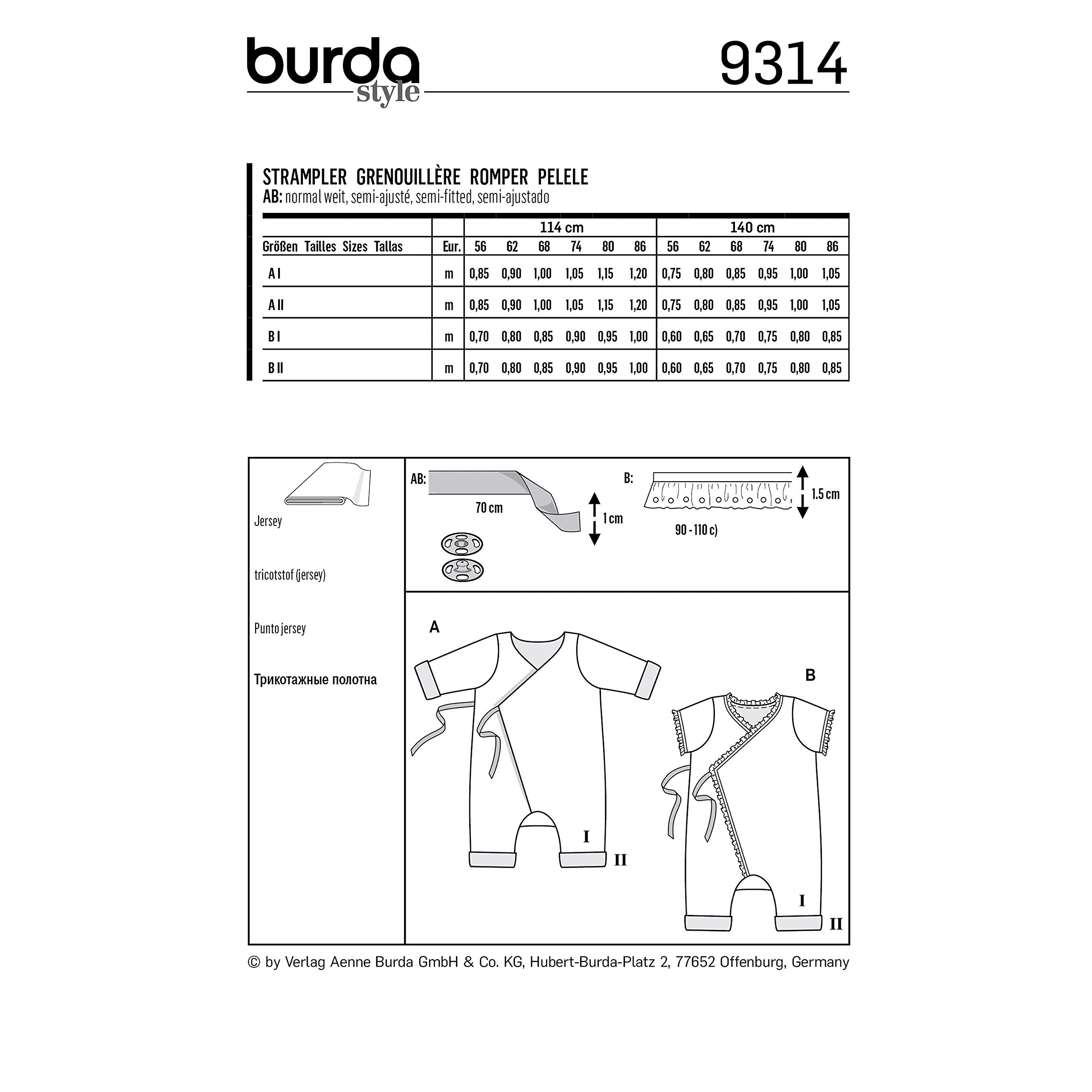 burda-style-9314-schnittmuster-baby-wickelstrampler-gr-56-80 image 2