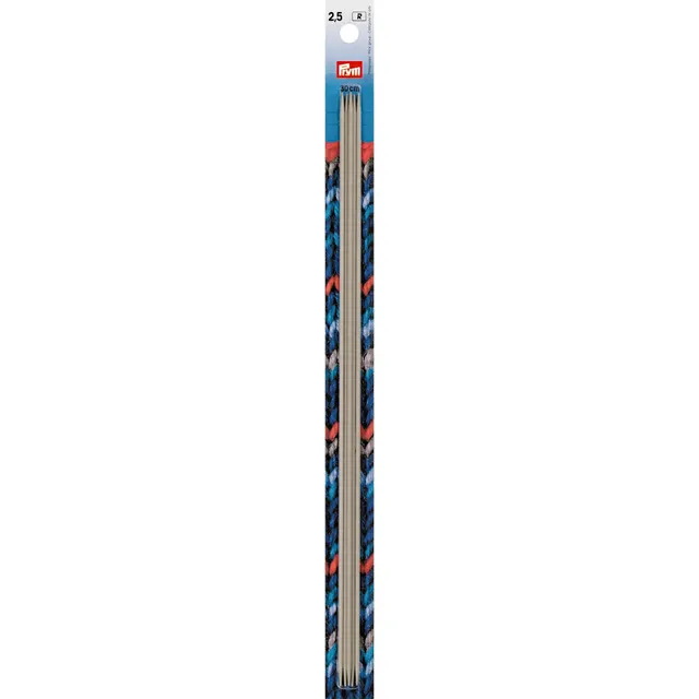 prym-191556-strumpfstricknadeln-alu-30-cm-2-50-mm-grau image 1