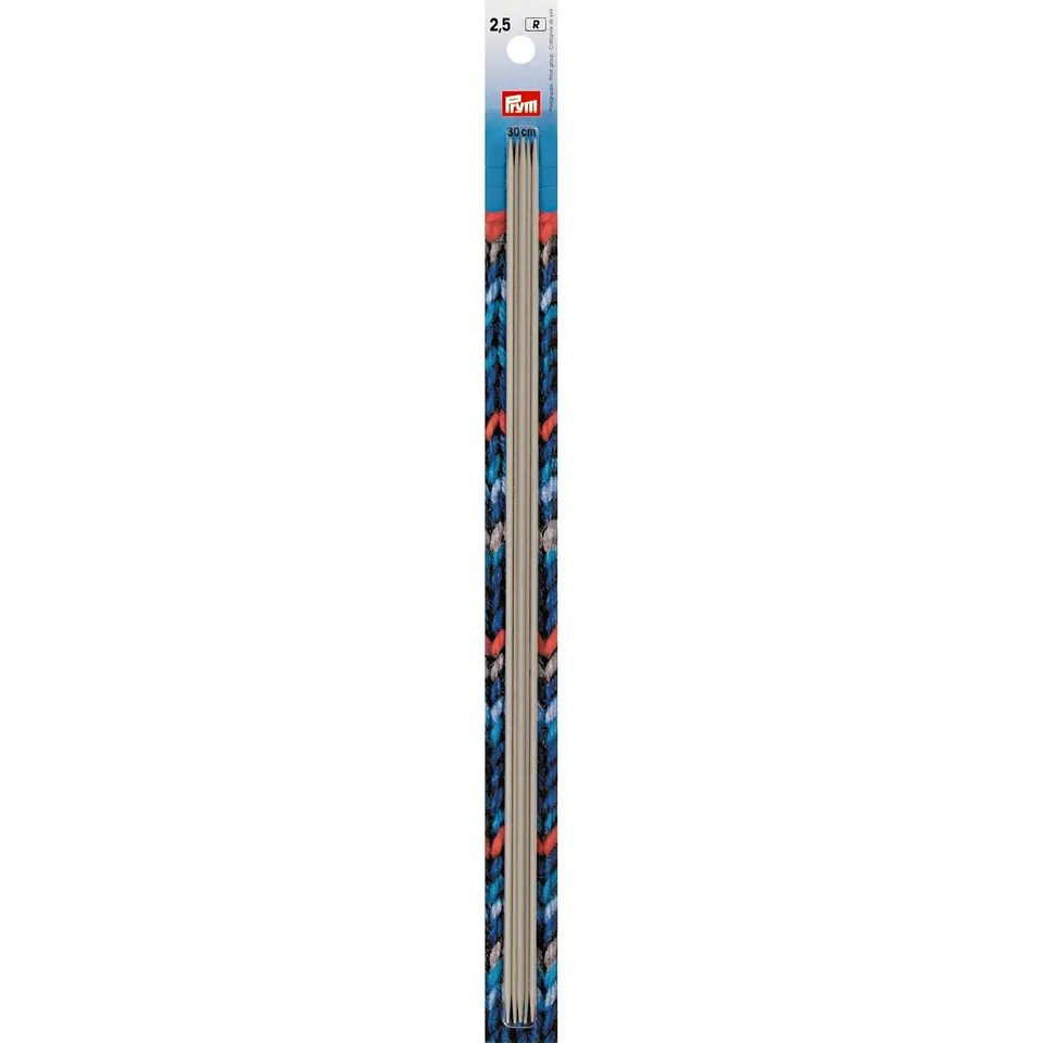 prym-191556-strumpfstricknadeln-alu-30-cm-2-50-mm-grau image 1
