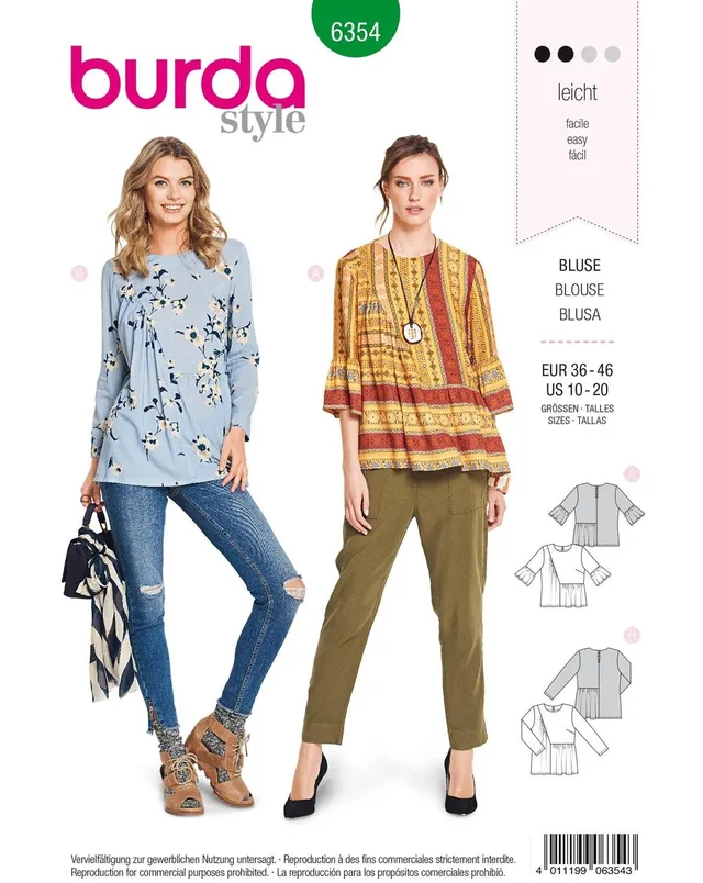 burda-style-6354-jacke-damen-38-48-asymmetrisch-mit-r-sche image 1