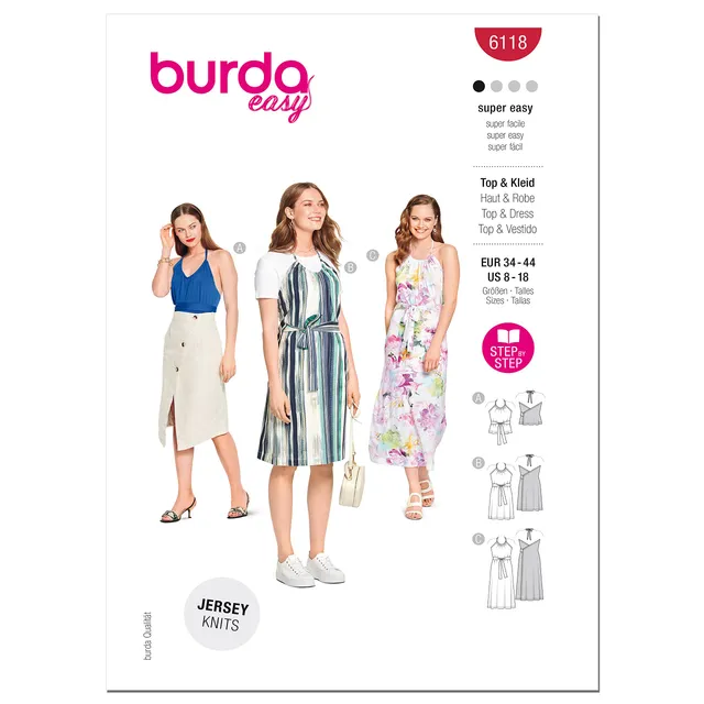 burda-style-x06118burda-schnittmuster-set-neckholder-top-und-kleid-damen-gr-34-4 image 1