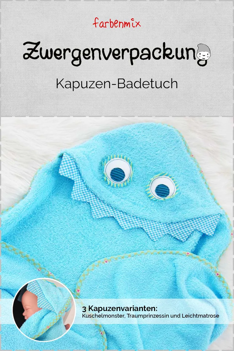 farbenmix-kapuzen-badetuch-f-r-kinder-kreativ-ebook-monster-prinzessin-matrose image 1