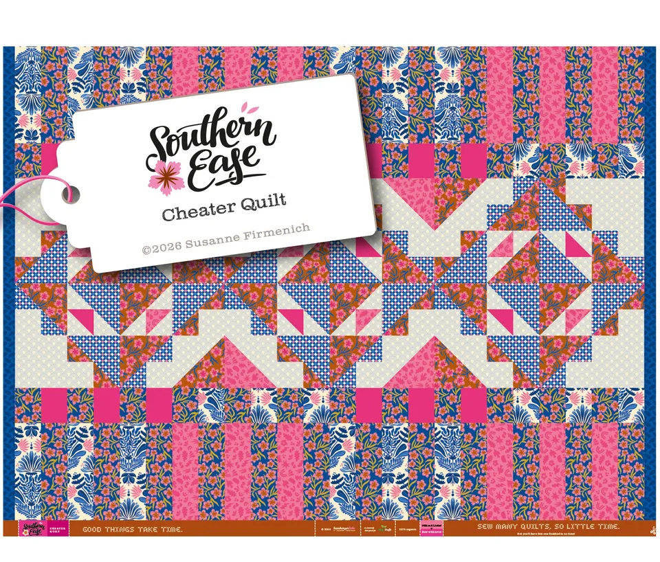 albstoffe-southern-ease-cheater-quilt-blau-popeline-panel image 1