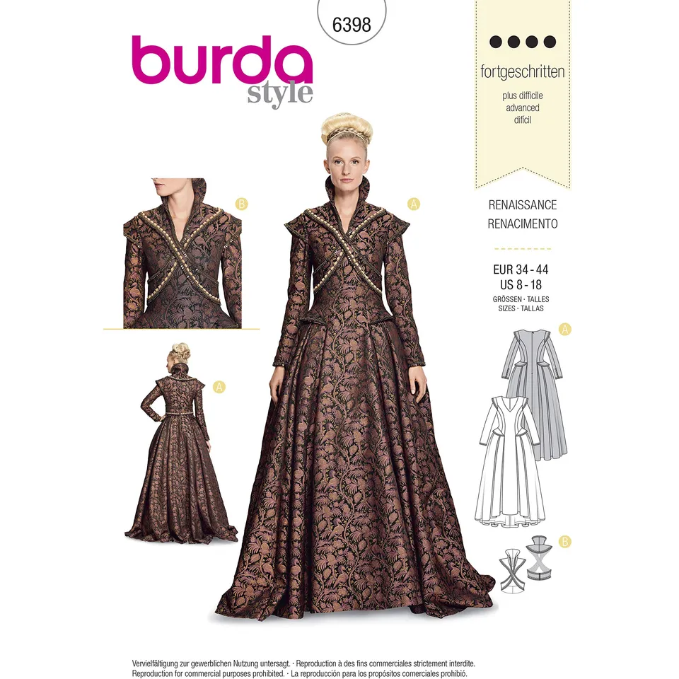 burda-style-6398-renaissance-outfit-damen-gr-34-44 image 1
