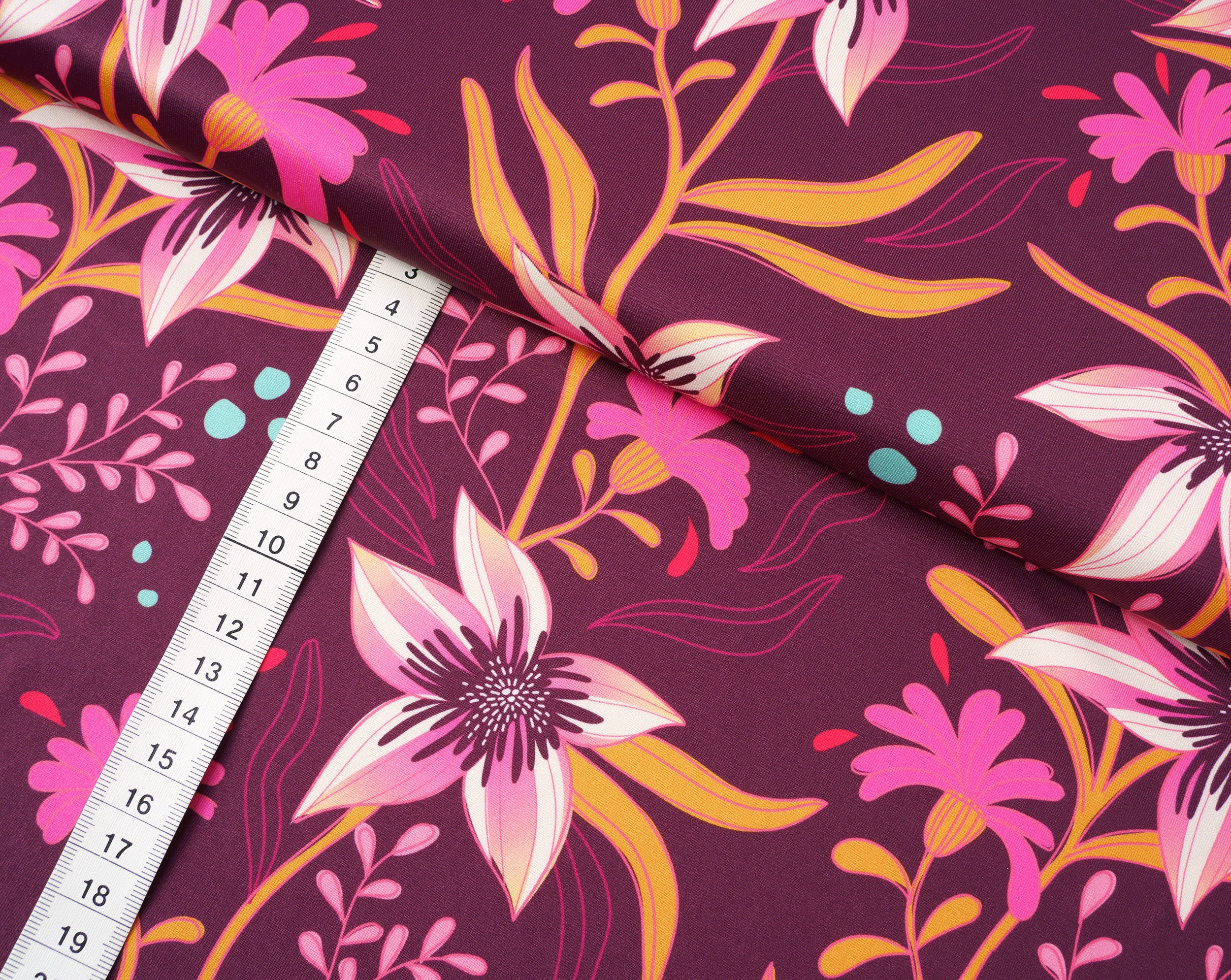 albstoffe-performance-flourish-bordeaux-active-wear-stoff-meterware image 2