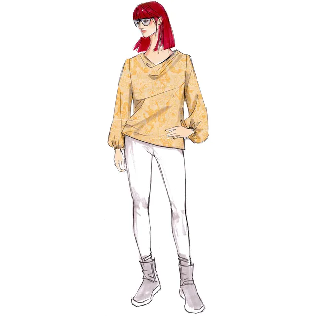 schnittmuster-berlin-besima-damen-wasserfallbluse-70er-gr-34-50 image 1