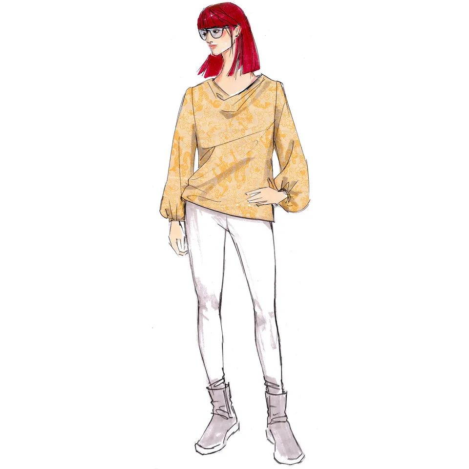 schnittmuster-berlin-besima-damen-wasserfallbluse-70er-gr-34-50 image 1