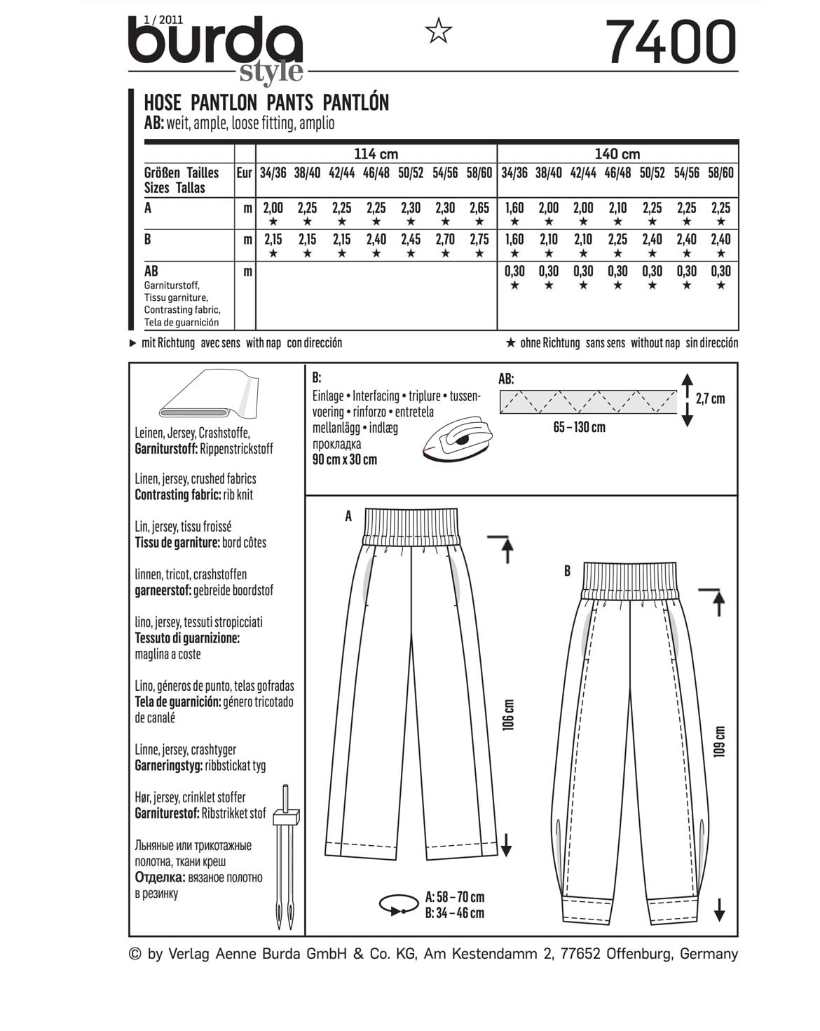 burda-style-schnittmuster-schlupfhose-mit-bequemem-bund-damen-gr-34-36-58-60 image 2