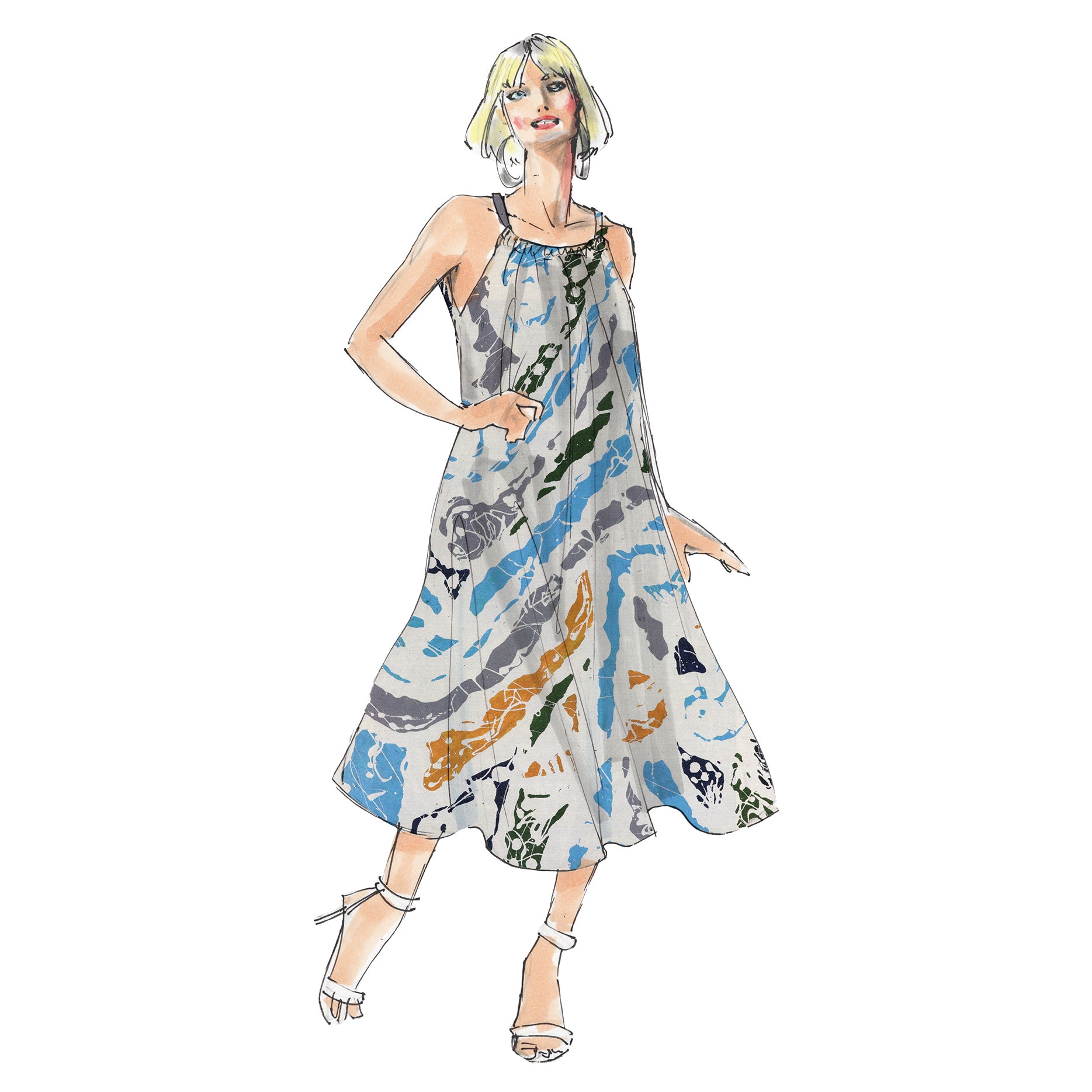 schnittmuster-berlin-premium-kleid-capri-schnittmuster-halterneck-sommerkleid image 1