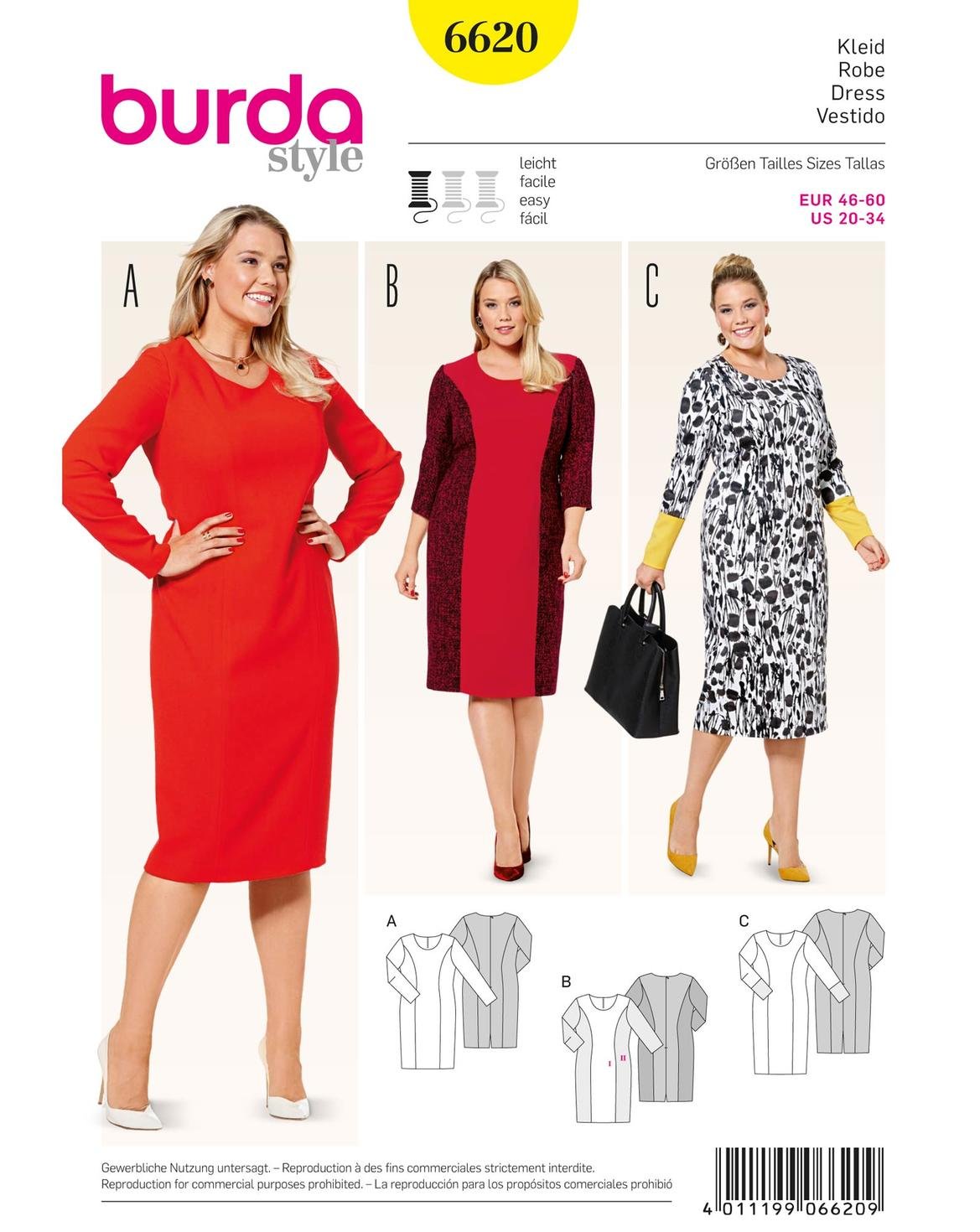 burda-style-schnittmuster-b6620-kleid-mit-teilungsn-hten-gr-20-34 image 1