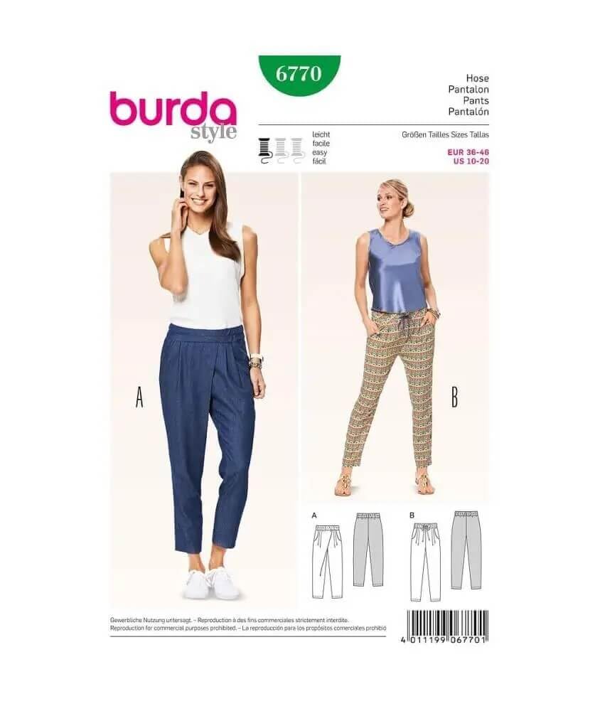burda-style-schnittmuster-6770-damen-hose-mit-gummizug-gr-36-46 image 1