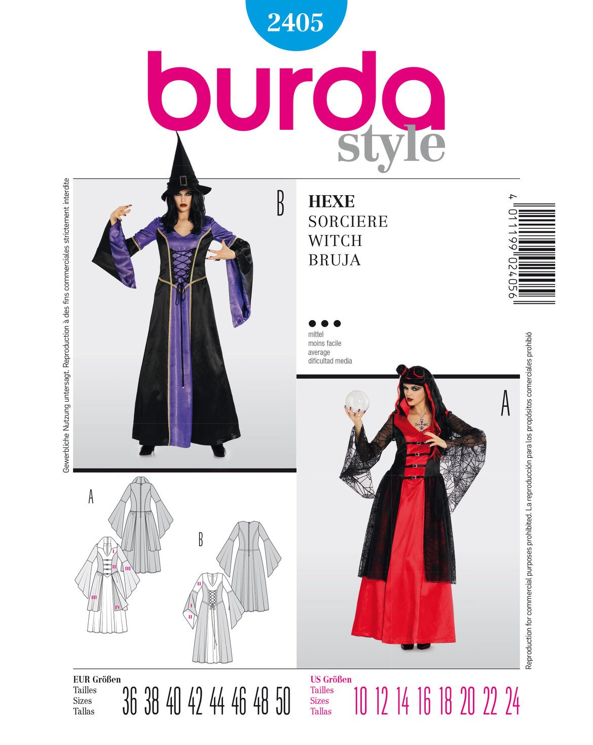burda-style-schnittmuster-2405-hexe-gr-36-50-damenkleid image 1