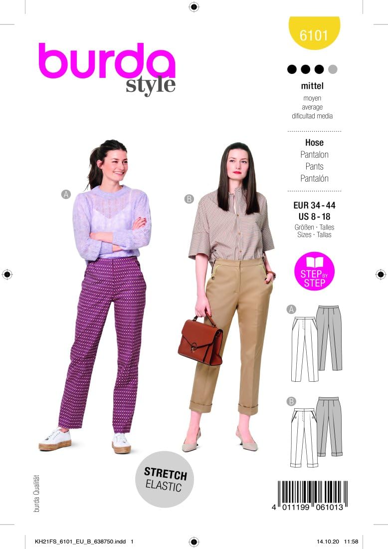 burda-style-schnittmuster-set-hosen-damen-gr-34-44-2-modelle-f-r-freizeit-und-b- image 1