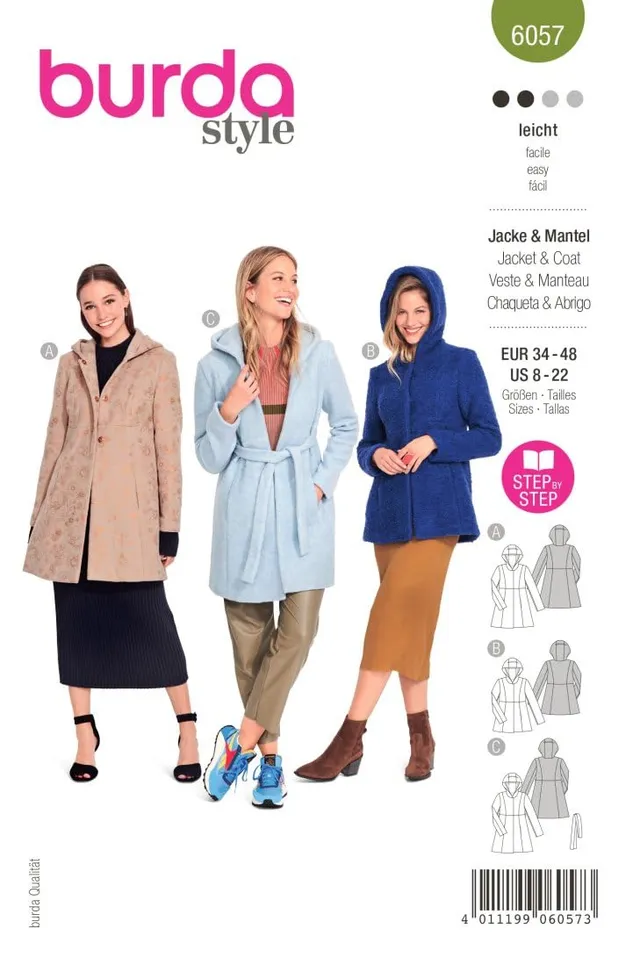 burda-style-b6057-schnittmuster-jacke-und-kurzmantel-damen-gr-34-48 image 1