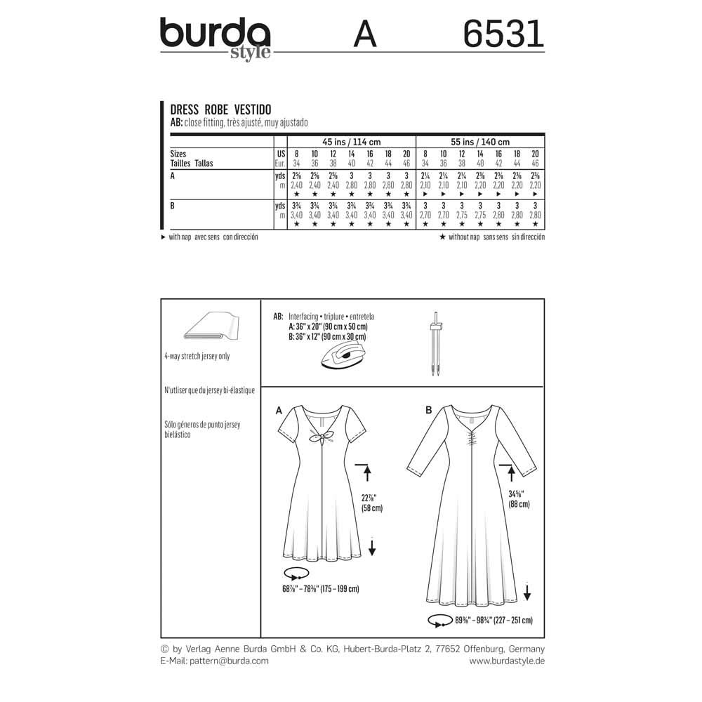 burda-style-schnittmuster-6531-damen-shirtkleid-jerseykleid-gr-34-46-level-2-lei image 2
