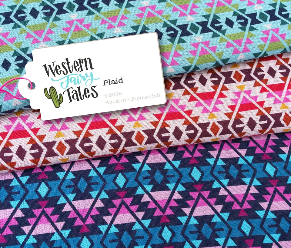 albstoffe-western-fairy-tales-plaid-bio-jacquard-jersey-meterware image 1