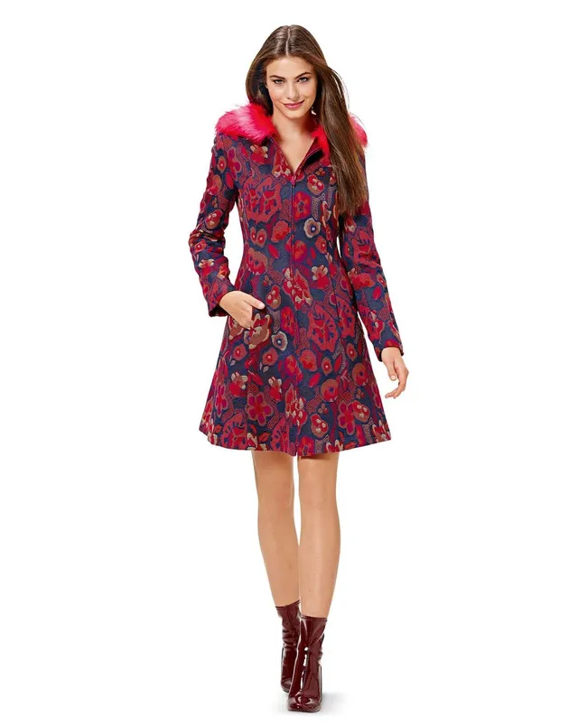 burda-style-b6596-schnittmuster-mantel-jacke-mit-kapuze-damen image 1