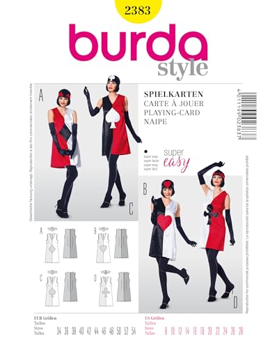 burda-style-burda-easy-2383-damen-karneval-kost-m-kleid-mit-spielkartenmotiv-gr- image 3