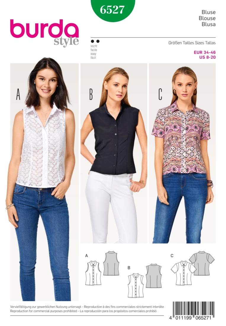 burda-style-6527-schnittmuster-damen-bluse-mit-hemdkragen-gr-34-46 image 4