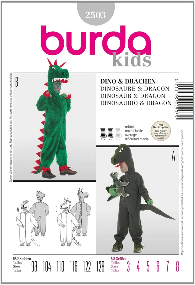 burda-style-2503-dino-drachen-overall-kinder-papierschnittmuster-gr-98-128 image 1