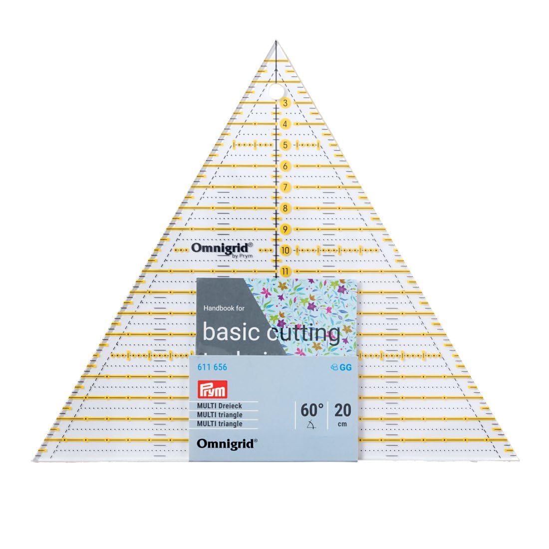 prym-611656-omnigrid-patchwork-dreieck-60-grad-20-cm-speziallineal-transparent image 1