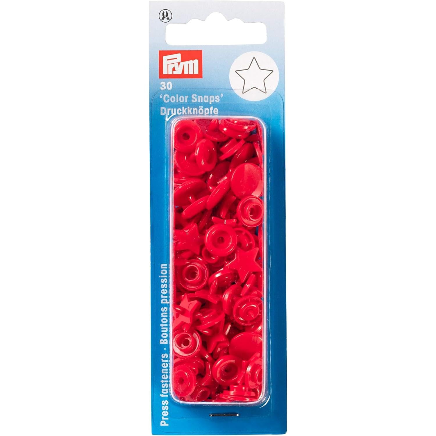 prym-393238-color-snaps-n-hfrei-druckknopf-stern-rot-kunststoff image 1